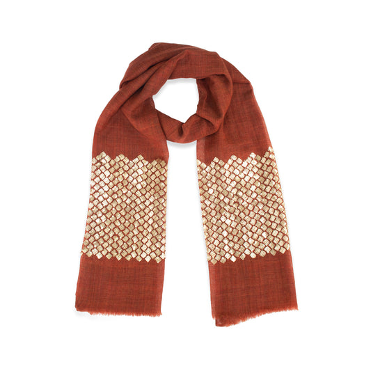 Crimson Shine Radiant Cashmere Scarf